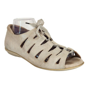 BeautiFeel Edyta Sandals‎ Size 41 10 White Lace-Up Peep Toe